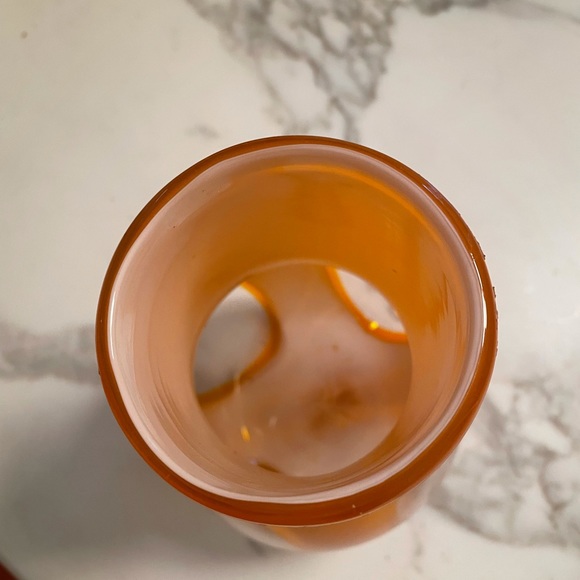 Mid Century Modern Vintage Murano Orange Glass Vase - Picture 2 of 2